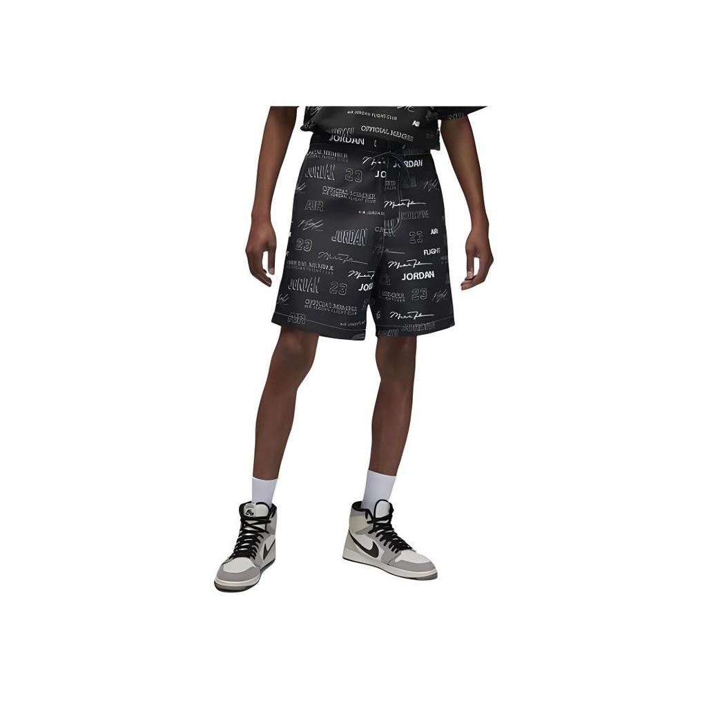 Jordan Casual Letter Print Mid-Waist Straight-Leg Shorts With Drawstring Men Bottoms Gray DX9727-045