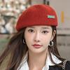 Wool Beret Women's Forward Hat Autumn and Winter British Retro Alphabet Painter Hat