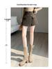 Women's 2026 Autumn/Winter High-Waist Wool Suit Skirt Pants - Double-Breasted, Wide-Leg Slimming Shorts