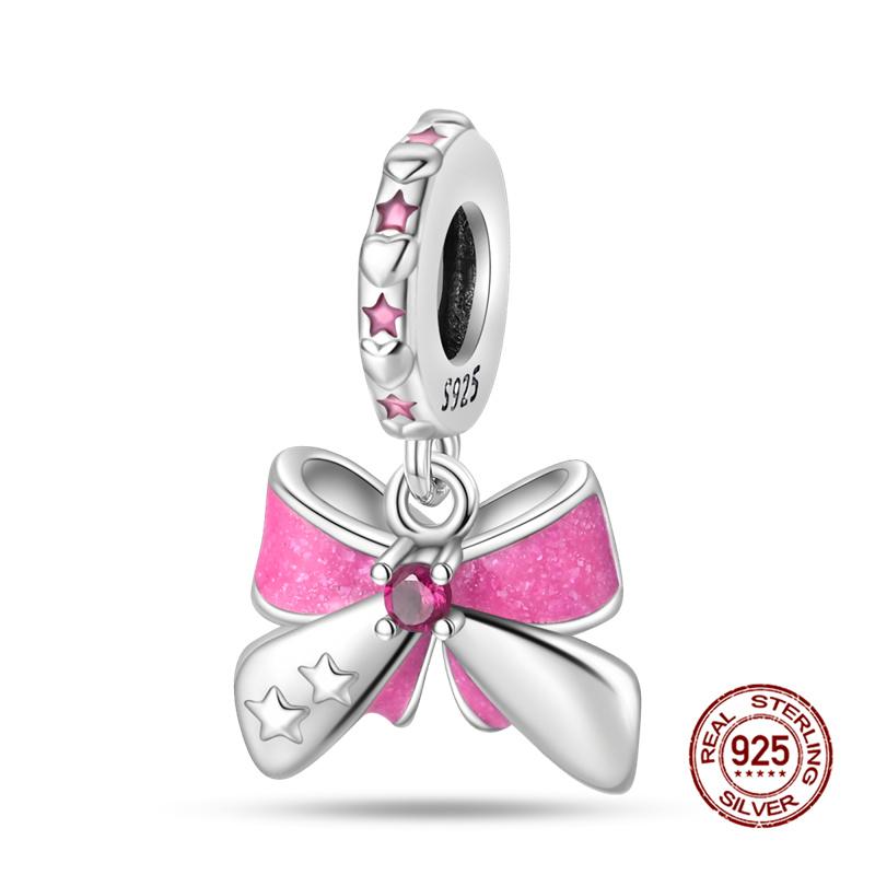 Original Charms Copper Pink Girly Heart-Shaped Charms Bead Fit 3Mm Original Bracelet Womens Diy Fine Jewelry Gifts