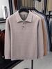 Men's Solid Mink Fleece Polo Sweater - Warm, Thick Lapel Shirt for Autumn/Winter