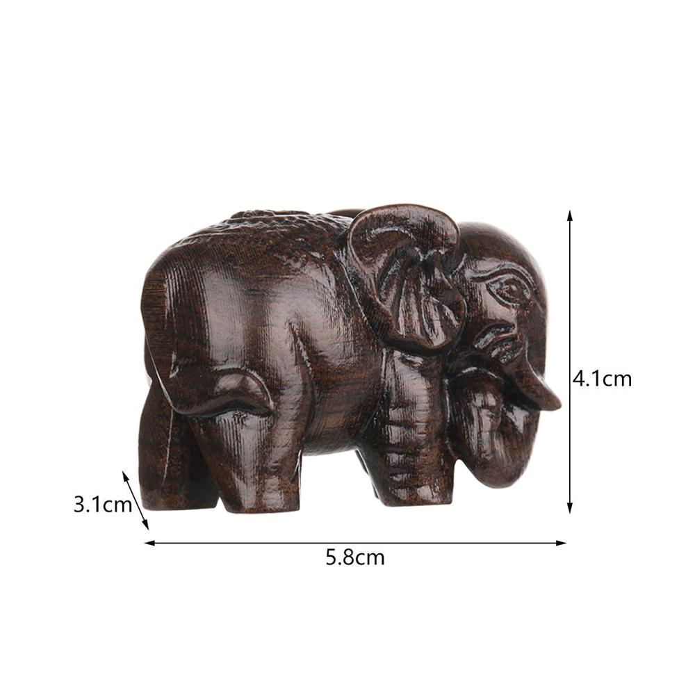 1/2 PCS Carved Fairy Garden Home Decor Miniature Craft Elephant Statue Natural Wood Animal Figurines