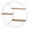 Półka Ścienna Metalowa Z Mdf Biała Okrągła 44 Cm