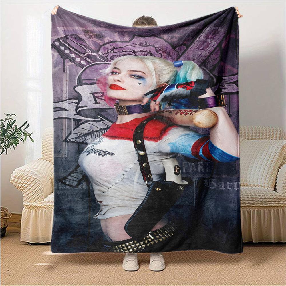 Dc Character Joker Harley Quinn Blanket Ultra-Soft Suitable for Picnics Office Chair Bedding Four Seasons Multipurpose Modern