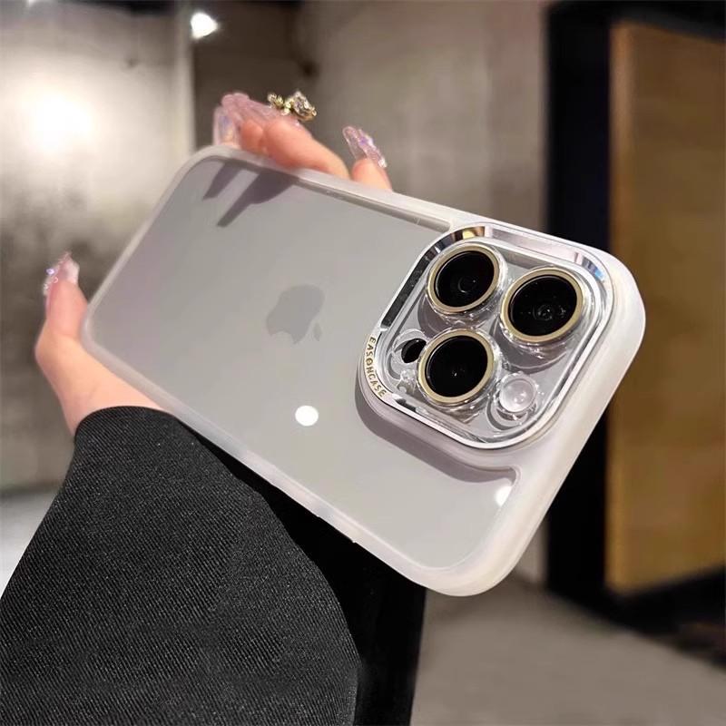 Luanjin Series Suitable for IPhone16promax High Transparent Mobile Phone Case Apple 15 Lens Film 14 Full Inclusive Metal Ring