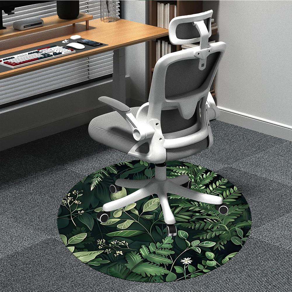 1pc Forest Nature Office Round Area Rug, Indoor Mat Suitable For Office, Under Office Chairs Bedroom Living Room Home Decor, Room Deco