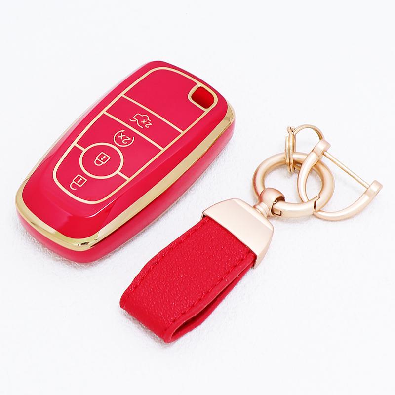 For Ford Ecosport Edge S-Max Ranger Mondeo Fusion Mustang Explorer F150 F250 F350 4 Buttons Car Key Case Cover Accessories