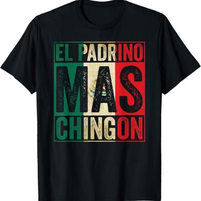 Футболка El Padrino Mas Chingon Іспанський Хрещений Батько Футболка на День Батька