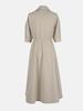 LBYL Beige Collared Banded Strap Shirt Long Dress