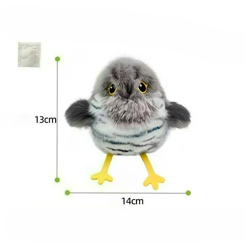 

Pet Interactive Flapping Chirping Bird Cat Toy USB Rechargeable Touch Claw Activated Soft Plush Material for Kitten Indoor серый