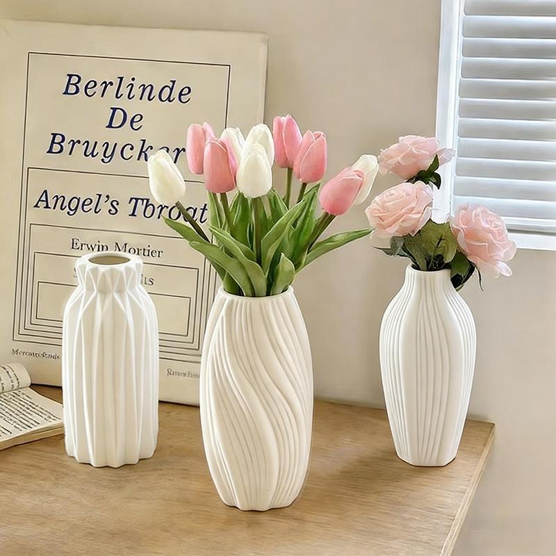 White Ceramic Vase Decorative Vase Decoration Home Ins Vase Fot Flowers Desk Accessories Home Decor Office Accessories