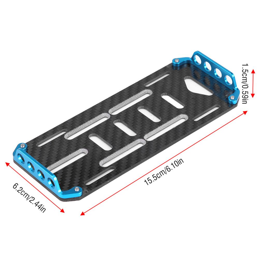 Aluminium Alloy Carbon   Battery Mount Plate for   SCX10  01   D90 1Celsius10 Scale RC Car (Black)