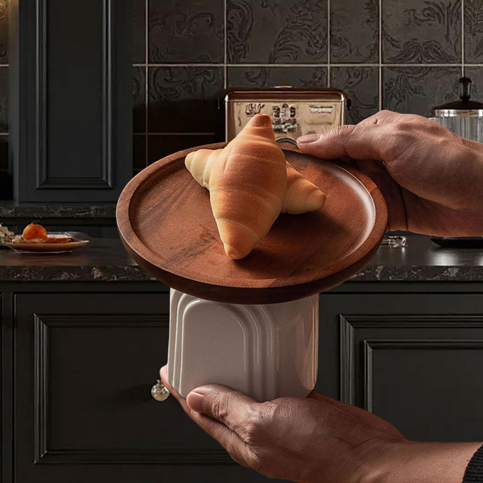 

Тортовница Тарелка для тортов Деревянный поднос на ножках Сервировочная Подставка для кексов для Свадьбы Дня рождения 6 inch