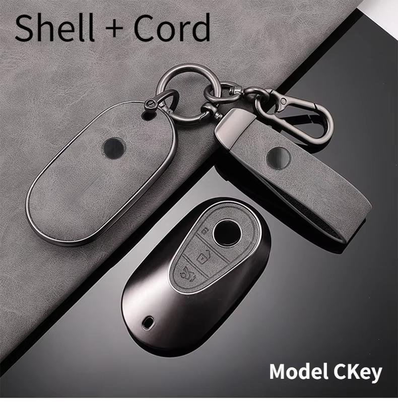 For Mercedes-Benz TPU Car Key Cover E-Class/Class E300L/C260L/A200L Car Key Decorative Leather Pattern All-Pack Protective Case