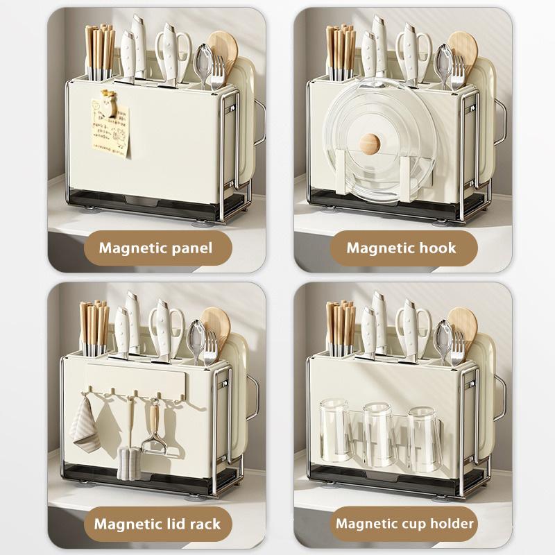 Kitchen Knife Rack Wall-mount Cutting Board Storage Racks Household Multifunctional Countertop Chopping Board Storage Rack
