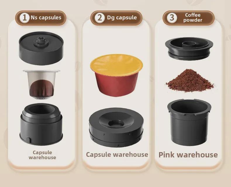 Portable Wireless Espresso Machine: 3-in-1 Italian Automatic Capsule & Coffee Powder System