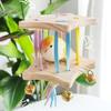 Colourful Bird Hanging Swing Wooden Parrot Cage Hut Parrot Swing Toy  Pet Bird Training