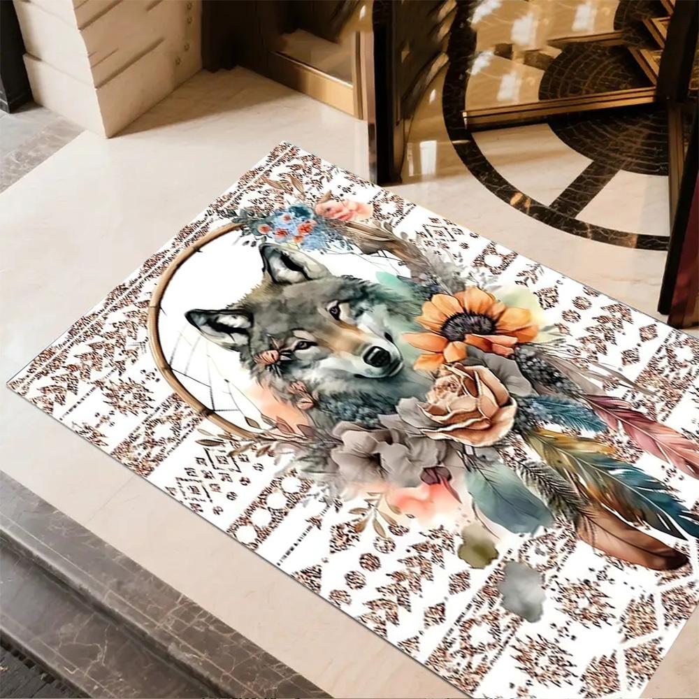 1pc Wolf Pack Forest Design Home Carpet Non-slip Office Decor Gift Living Room Bedroom