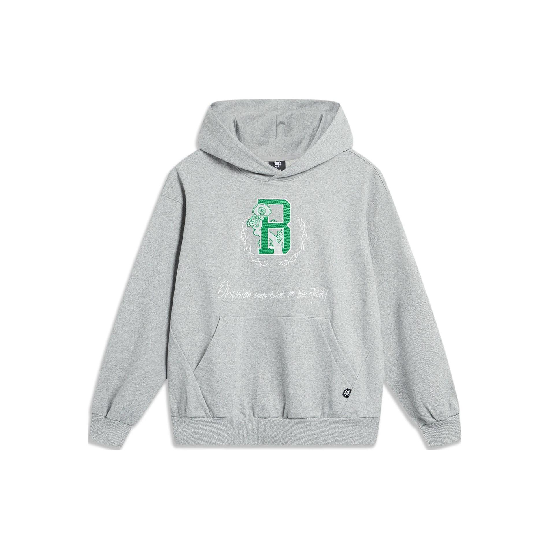 Li Ning Sweatshirts Unisex Heather Gray Hooded Moderate Regular AWDT469-2 L