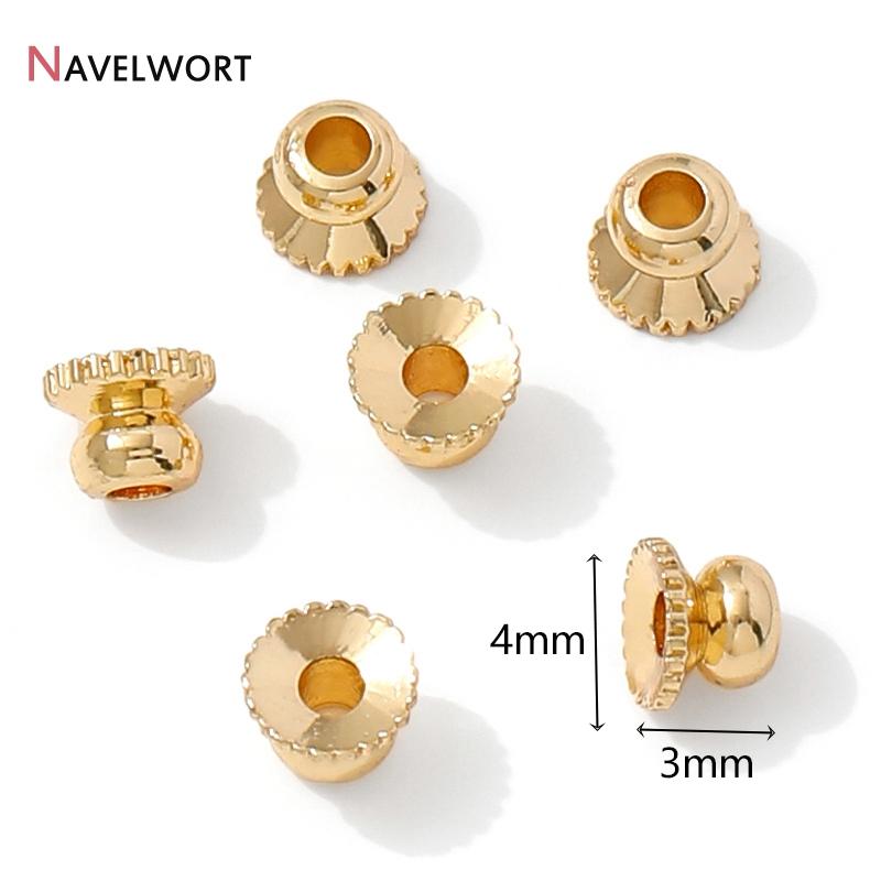 14K/18K Gold Plated Brass Metal Stripe Spacer Beads Separator For Beads Loose Beads For Bracelet Necklace Making Accessories 20 pieces