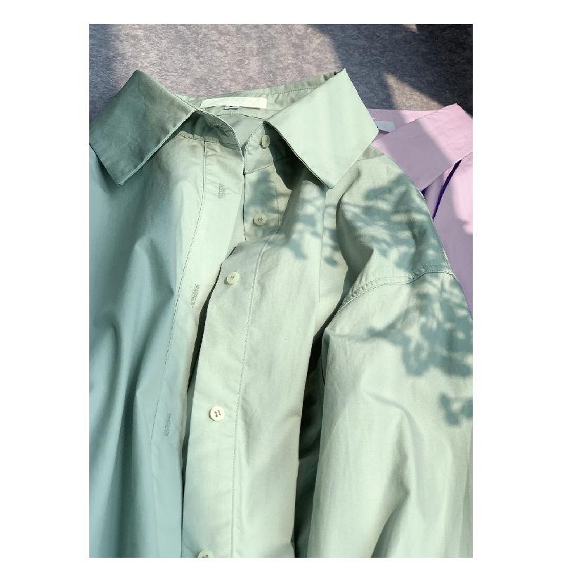 2026 Spring All-Cotton Women's Shirt, Stylish Long-Sleeve Shirt, Pure Cotton Turn-Down Collar Loose Commuting Top