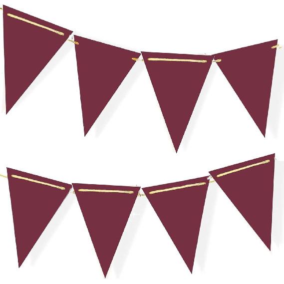 Graduation Decorations Maroon 2026/Maroon Graduation Party Decorations Texas/Burgundy Triangle Bunting Banner Aggie Burgundy Backdrop Birthday