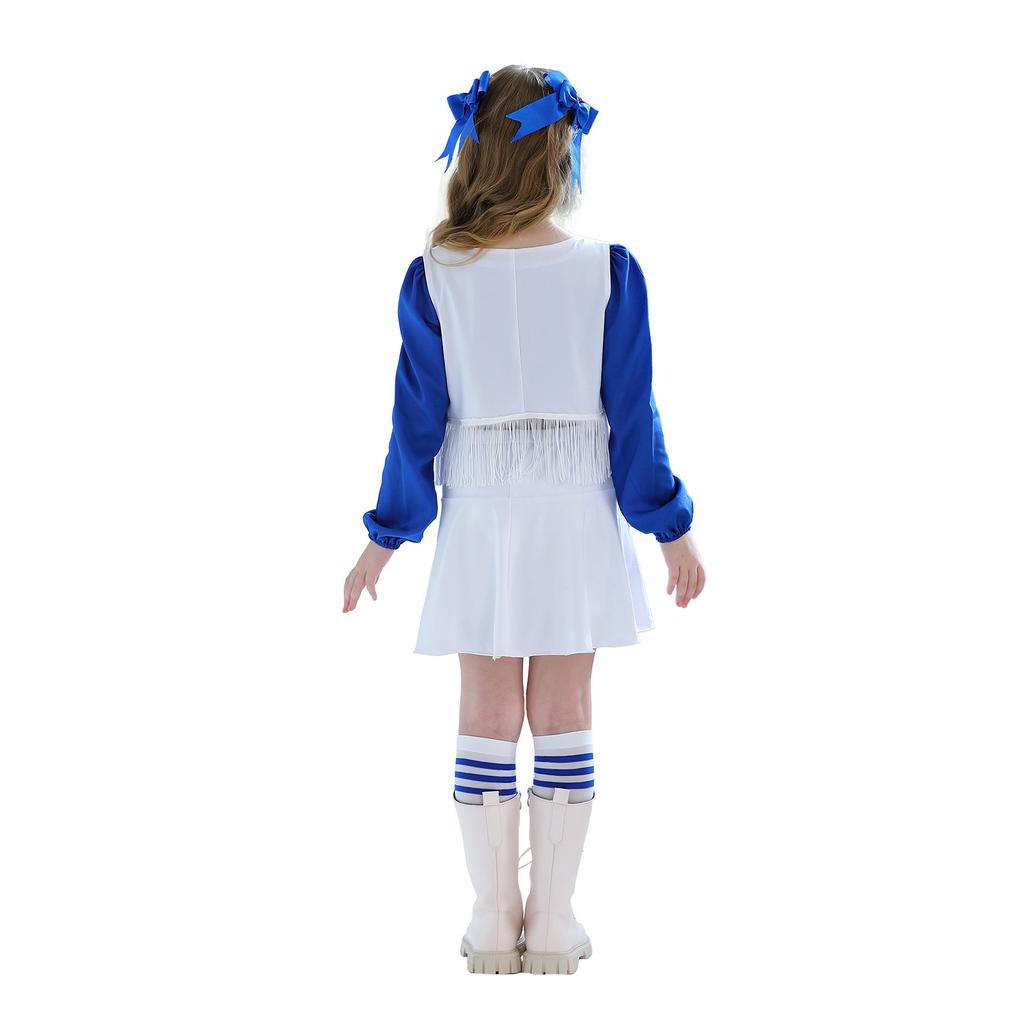 Halloween Kinderkostüm Dallas Cowboys Cheerleading Kostüm Mädchen Performance Kostüm Mädchen Blaues Cheerleading Kleid