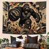 2D Flat, 2D Flat Print 1pc Tapestry Raging Gorilla Smash Wall Hanging, Wild Power Art Decor Photo Booth Backdrop Suitable for Parties, Decor, Themed E
