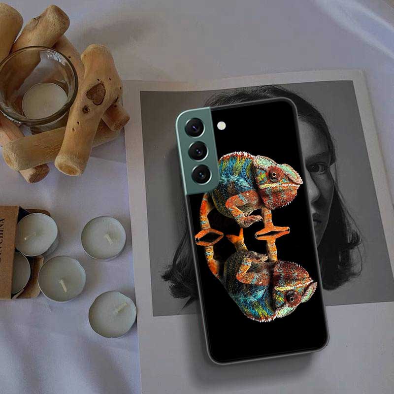 Чехол для телефона с изображением хамелеона и дикой природы для Samsung Galaxy A12 A22 A32 A42 A52 A72 A54 A34 A24 A14 A73 A53 A33 A23 A13 5G F52 F62 Co Samsung A13 4G