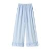 Women's High-Waist Ice Silk Wide-Leg Lace Pants - Summer Casual Slimming Drape