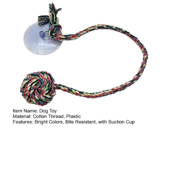 Dog Rope Ball Toy Colorful Rope Knot Dog Ball Chew Toy with Suction Cup Puppy Teething Toy for Dogs Tug-of-War Dental Care
