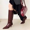 Steet Style New Winter Fashion Women Knee High Boots Pointed Toe Thin Low Heel Ladies Shoes Long Botas Zapatillas De Mujer