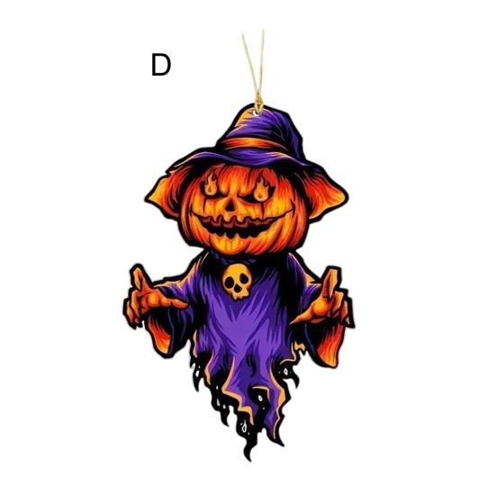 Automobile Pendant Lightweight Acrylic Rearview Mirror Decoration 2D Pumpkin Design Safety Anti-Blocking Cat Pendant