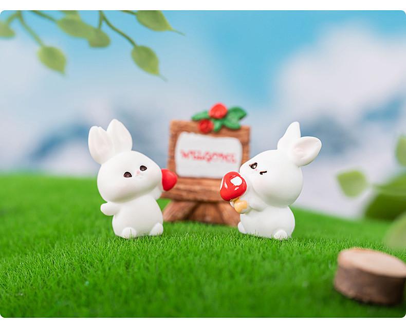 Enchanting Fairy Forest Bunny Resin Figurine Creative Tabletop Home Decor Accessory