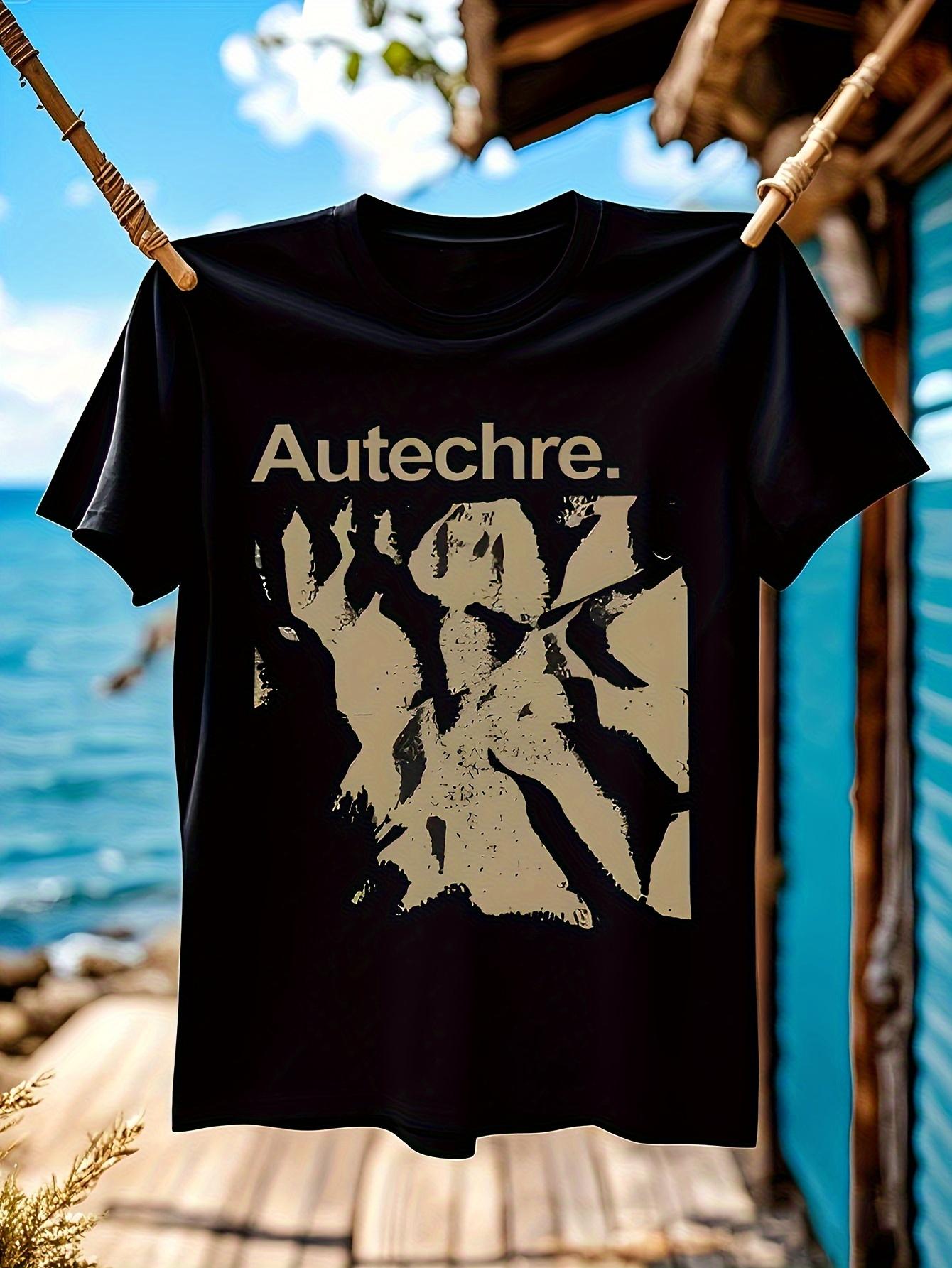 Autechre Vintage Faded Black T-Shirt - A Replica Featuring an Abstract Beige Design XXXL