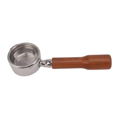 58mm Bottomless Portafilter with 2 Ears Wood Handle Coffee Portafilter for for BABY for
