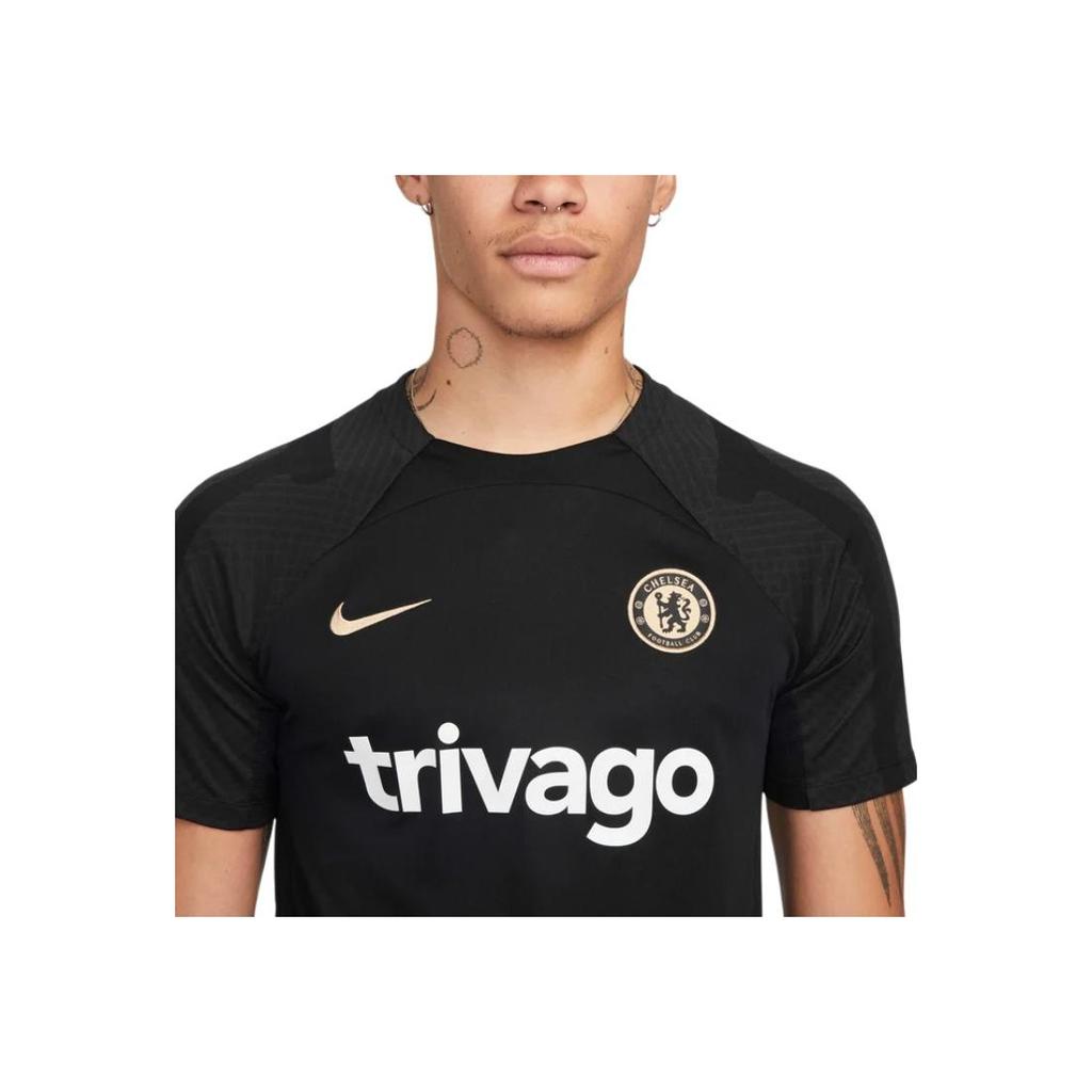 Nike Chelsea FC Dri-Fit Moisture-Wicking Cool Training Crew Neck Short Sleeve Football Shirt Men Tops Black Sesame DN2801-011