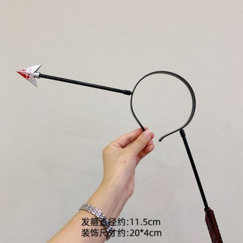 1pcs Realistic Halloween Zombie Prop – Fake Axe, Saw Headband, and Bloody Knife for Horror Party