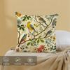 1pc Vibrant Bird Floral Print Illustration Throw Pillow Cover Decorative Pillow Covers for Living Room Bedroom Home Party Decor
