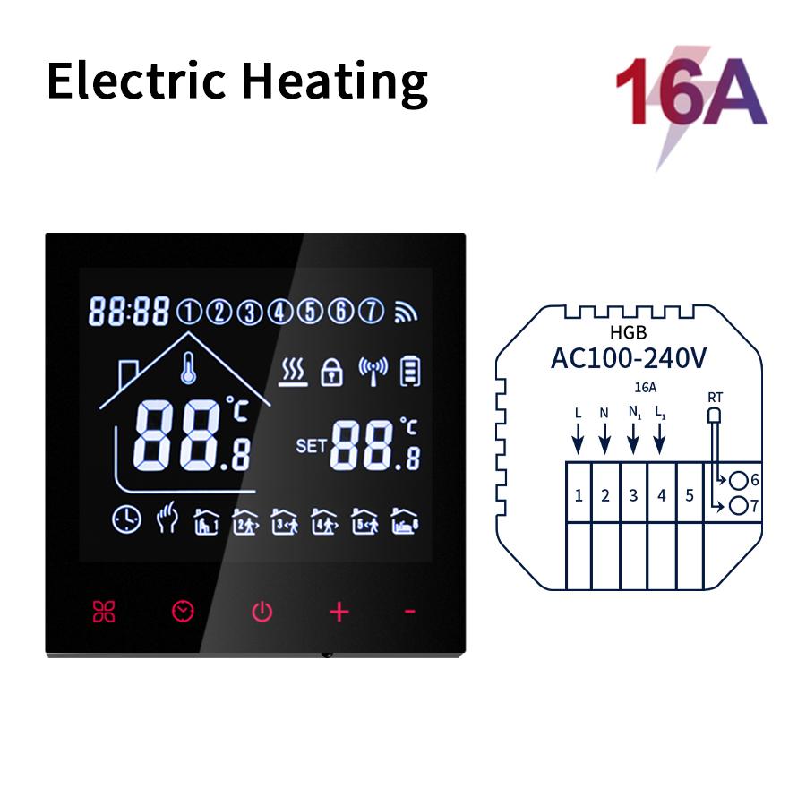 Tuya WiFi Smart Thermostat LCD Display Touch Screen Electric Floor Heating Water/Gas Temperature Controller With Alexa Alice