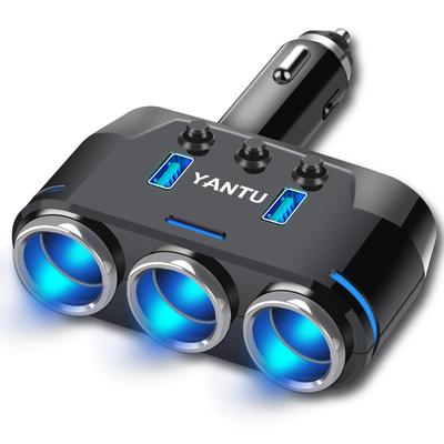 Zigarettenanzünderbuchse, 3 Reihen [Intelligentes Laden 3. Generation 2023, Rücksetzbare Ansichten mit Stahlsäule,