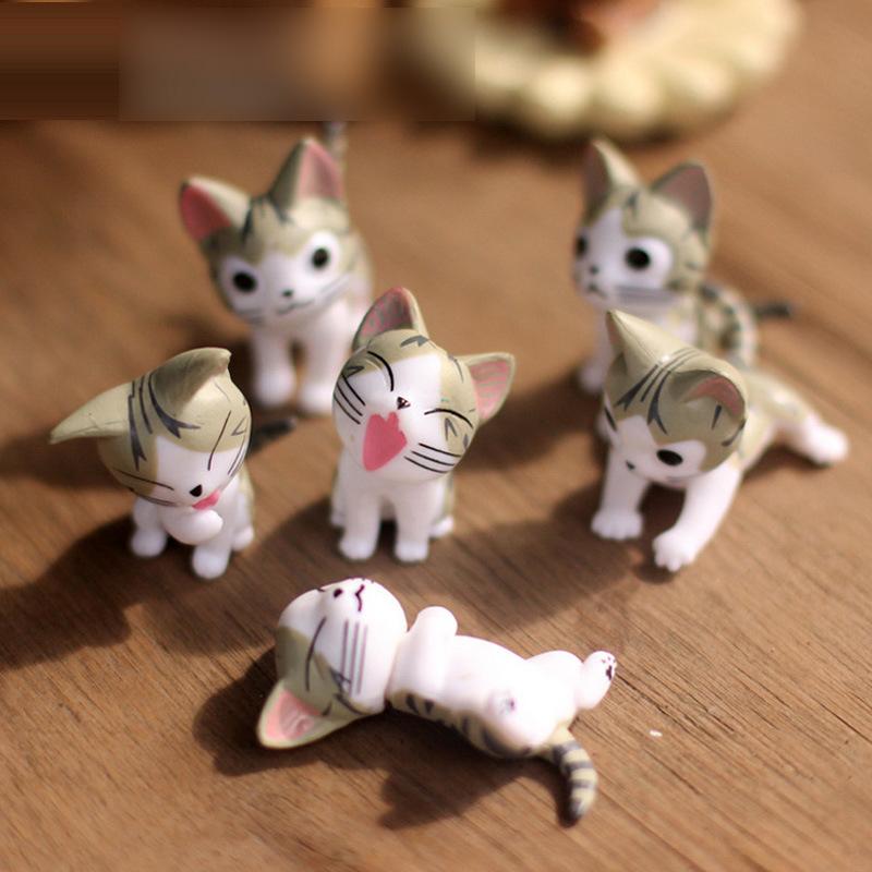 Cheese Cat Miniature Figurines Toys Cute Lovely Model Kids Toys 4Cm Pvc