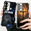 God Jesus Pray Cross Bible Plating Phone Case For Samsung A17 A07 A37 A57 A16 A56 A15 A55 A14 A54 A13 A53 A26 A36 A25 A35 A24 A3