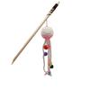 Cat Toys, Plush Toys, Cat Teasing Sticks, Fun and Interactive Tools, Natural Wood, Bite Resistant, Long Plush with Bells, Pet Cat Supplies