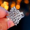 Trendy Crystal Small White Zircon Stone Engagement Ring Vintage Silver Color Wedding Bands  For Women Men