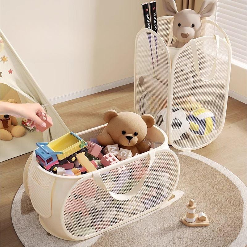 Toy Storage Basket Organizer Toys Children Storage Bag Dirty clothes basket Big Hand-held clothing storage bucket Box