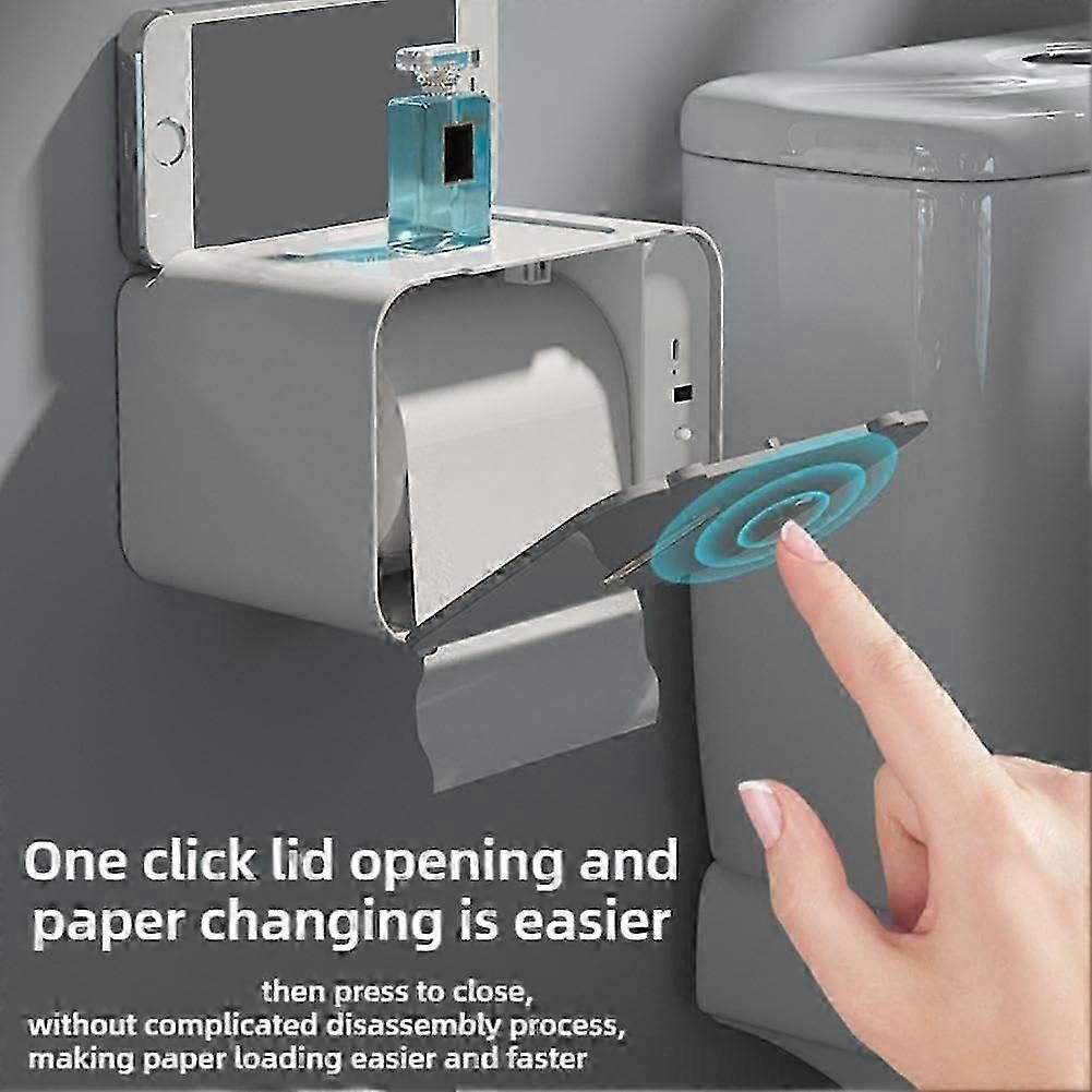 Smart Touchless Toilet Paper Dispenser Wall Mounted Automatic Sensor Tissue Box Punch Hand Towel Dispenser Yellow