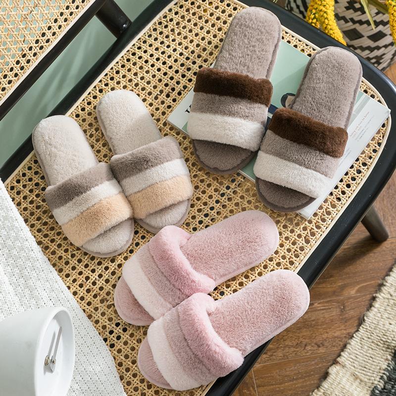 Korean Cotton Slippers New Home Indoor Thick Bottom Home Leisure Warm Mao Mao Slippers