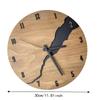 Non-Ticking Mechanism Wooden Wall Clock Cracked Wood Texture Rustic Wall Clock  For Office