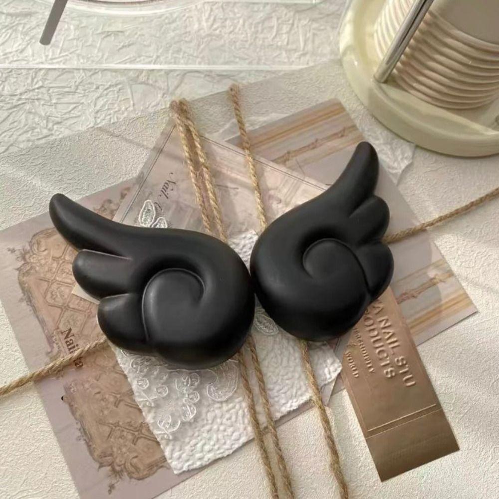 1 para Urocze Anielskie Skrzydełka Ozdoby do Butów Klamra Kreskówka DIY Klamra do Butów Akcesoria Czarne Białe Klamry do Butów